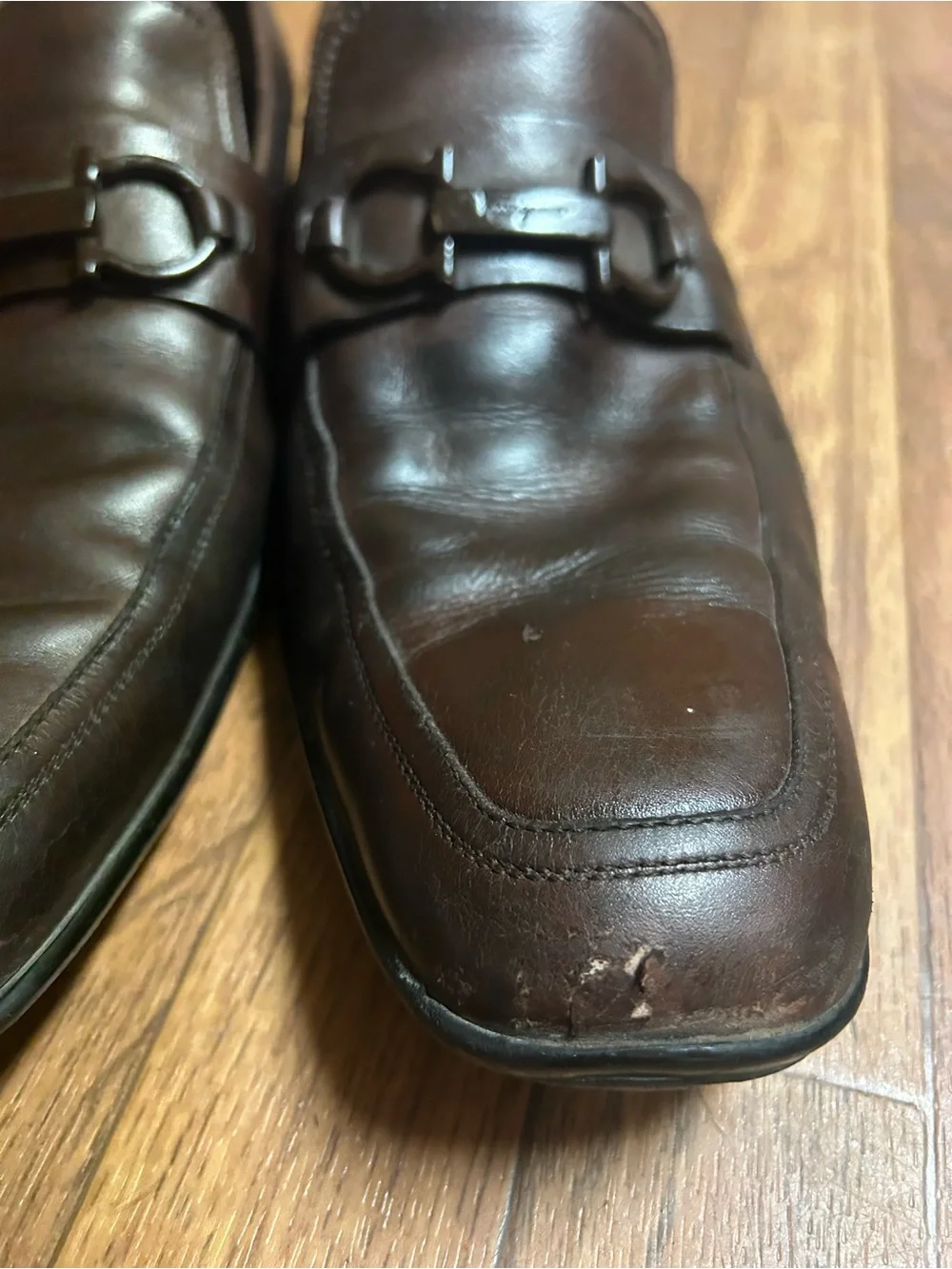 Salvatore Ferragamo Dark Brown Leather Bit Loafers